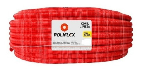 Poliflex 1/2 Pulgada Extraresesistente Rojo Con Guia100 M
