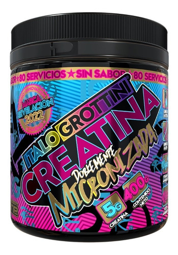 Suplemento en polvo Italo Grottini Creatine Doblemente Micronizada monohidrato de creatina doblemente micronizada en pote de 400g