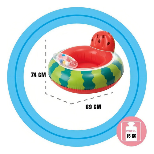 Flotador Salvavidas Inflable Baby Float Sandia Intex 74 X 69