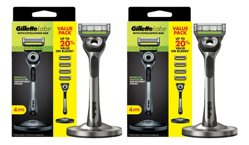 Pack 2 Rastrillos Gillette Labs Barra Exfoliante 4 Cartuchos