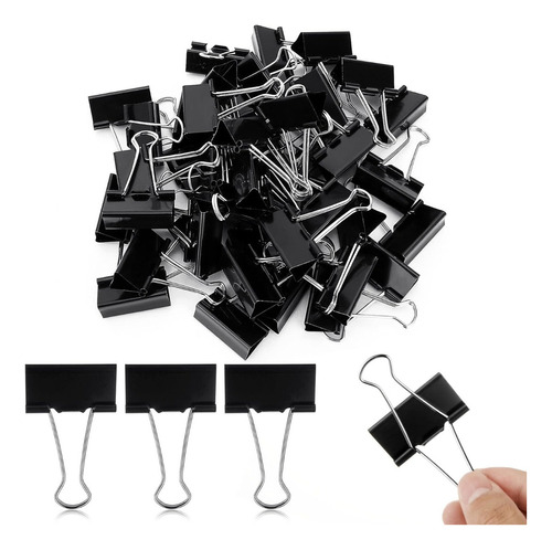 Aprieta Papel Binder Clip Manitos 25mm Nro.2 Caja X144 Unid Color Negro