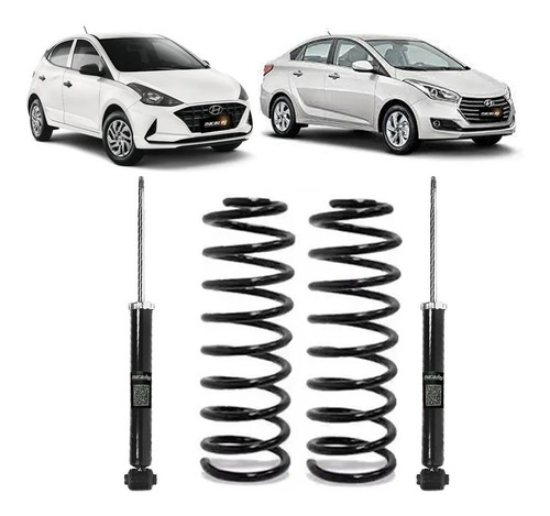 Molas Gnv + Kit Amortecedores Traseiros- Hyundai Hb20s 2015