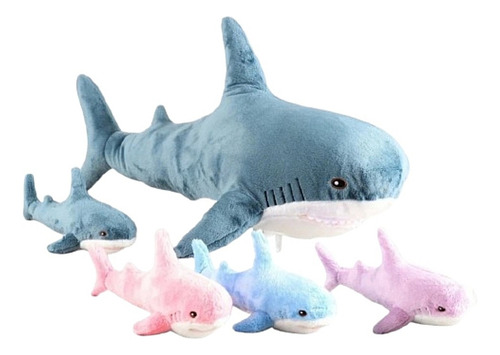 Tiburón Peluche Kit Mamá Con 4 Hijos 