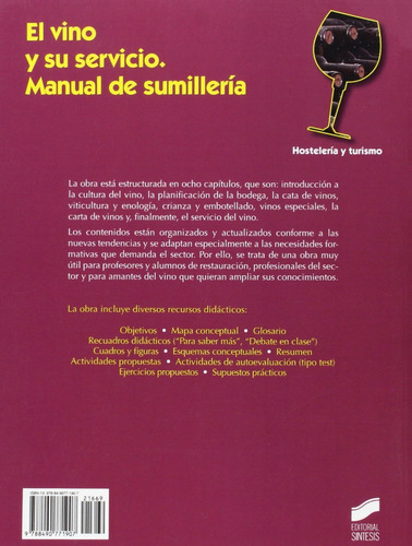 El Vino Y Su Servicio Manual De Sumillería, De Coll Nicolau, Lluís. Editorial Sintesis, Edición 2015 En Español