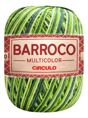 Barbante Barroco Multicolor 6 Fios 400gr Linha De Crochê Cor Gramado