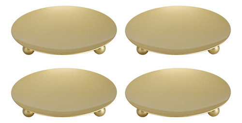 Platos De Metal Para Velas, 4 Unidades, De Color Dorado, Est
