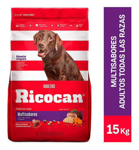 Comida Para Perro Adulto Ricocan Multisabores 15kg