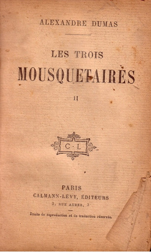 Alejandro Dumas Les Trois Mousquetaires Frances Tapa Dura