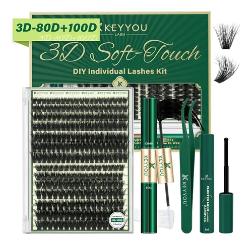 Kit de Extensões de Cílios Diy Keyyou 3d 80d+100d — R$ 66,00 em Mercado Livre, 56% OFF