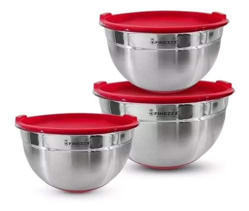 Rorence Stainless Steel Colorful Mixing Bowls with Lids – Set of 3