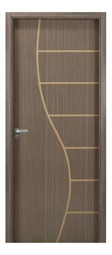 Kit Porta De Madeira Decorada 215x94cm Com Batente De Mdf