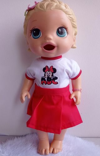 Uniforme Escolar Vermelho Para Boneca Baby Alive Ou Similar