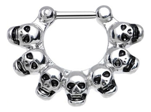 Piercing De Anillo De Nariz Con De Septo De Calavera De