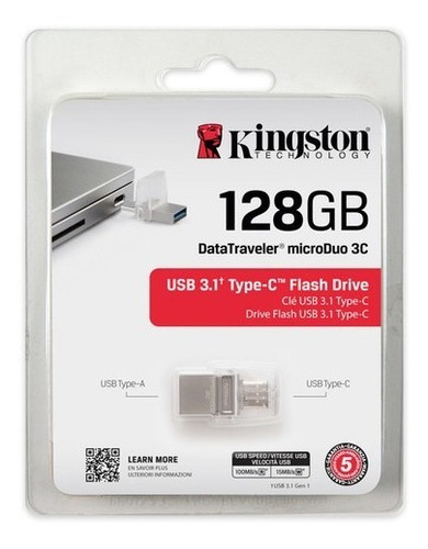 Memoria Usb 3.0 Y Usb Tipo C Kingston Micro Duo 128gb