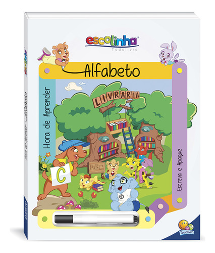 Livro Infantil Alfabetização: Hora De Aprender Alfabeto Com Quebra Cabeça - Escolinha Todolivro - Escreve E Apaga