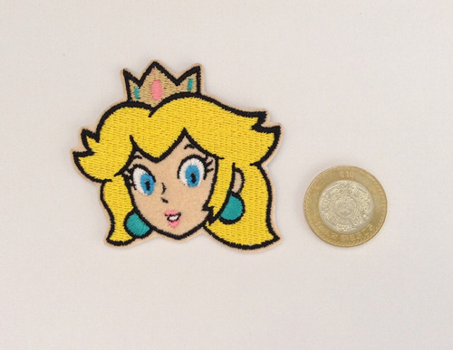 Peach Mario Bros Personaje Parche Bordado 1 Pza 7 X 6 Cm
