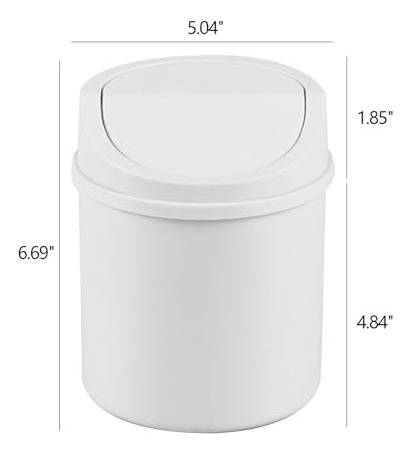 Mini Cubo De Basura De Escritorio 0.5 Litros Blanco