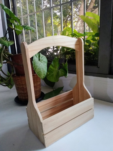 Imagen 6 de 10 de Botelleros Para Arreglos Huacales Guacales Cestas De Madera