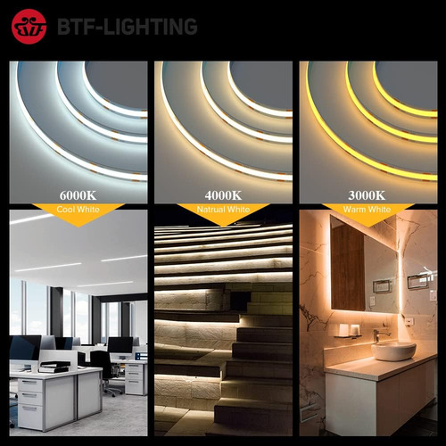 Tira De Led Fcob Cob Flexible De Alta Densidad Y Luz Un...