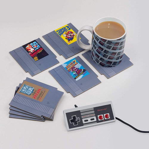 Portavasos Paladone Simil Cartucho Nes, Super Mario Bros, X8