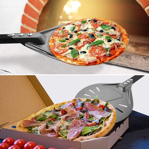 . Cáscara De Pizza Giratoria Con Paleta Redonda De Aluminio