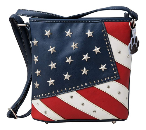 Usa Bandera Americana Estrellas Rayas Bolso Mujer Cross...