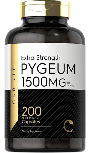 Pygeum 1500 Mg Extra Fuerte Carlyle 200 Capsulas Sabor Neutro