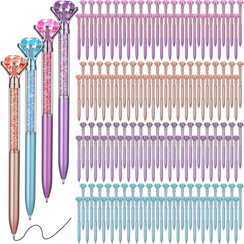160 Paquete De Bolígrafos De Diamantes Grandes Cristal...