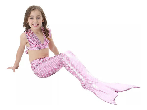 Cola De Sirena Con Aleta + Bikini Infantil Y Regalos