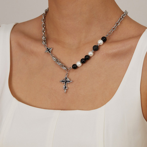 Collar Con Forma De Cruz De Patchwork