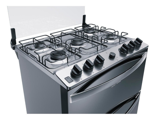 Fogão Brastemp 5 Bocas Duplo Forno Cor Inox Bfd5ncr