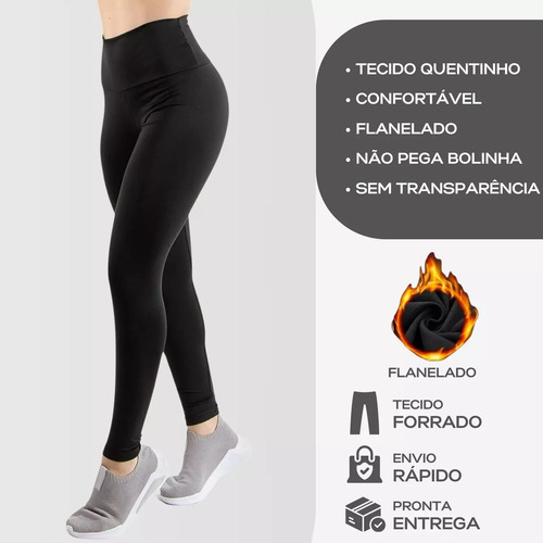 Calça Legging Flanelada Térmica Forrada Inverno