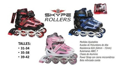 Rollers Skype Xpress Extensibles Chasis Aluminio Abec7