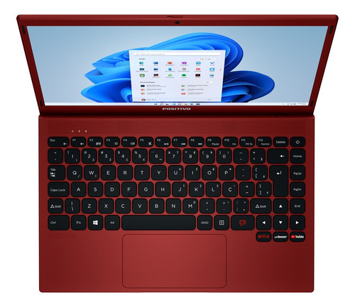 Portátil Positivo Motion C41tei Intel® Celeron® Linux 14 de doble núcleo, rojo