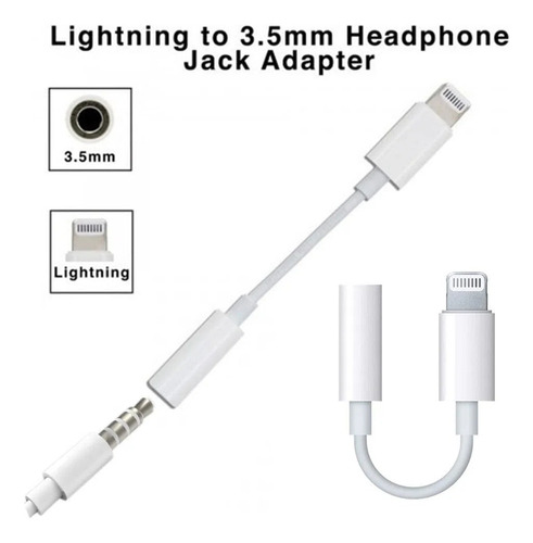 Adaptador Compatible Con iPhone A 3.5mm Auxiliar Audifonos F