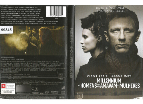 Dvd - Millennium Os Homens Que Não Amavam As Mulheres