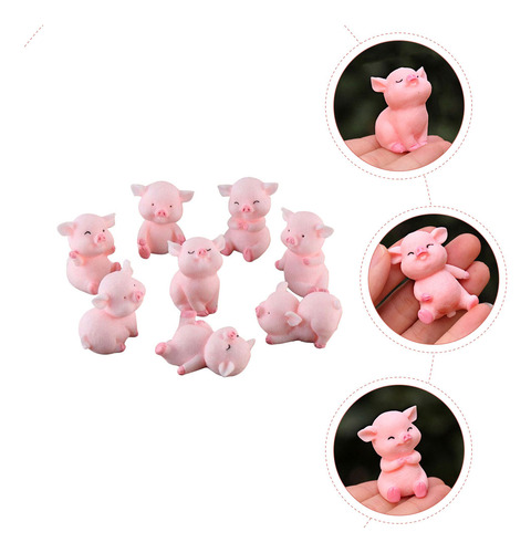 8 Peças De Porquinhos Em Miniatura, Modelos, Decorações, Bol