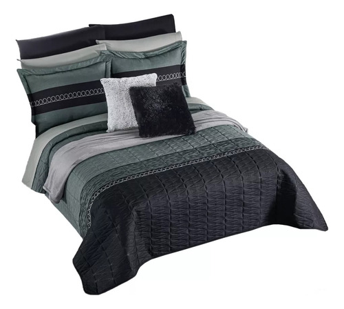 Edredón Neo Ónix Queen Size C/fundas + Sábanas Concord