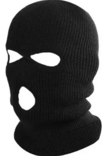 Touca Ninja Capuz Balaclava 3 Furos Preta Motoqueiro Touca