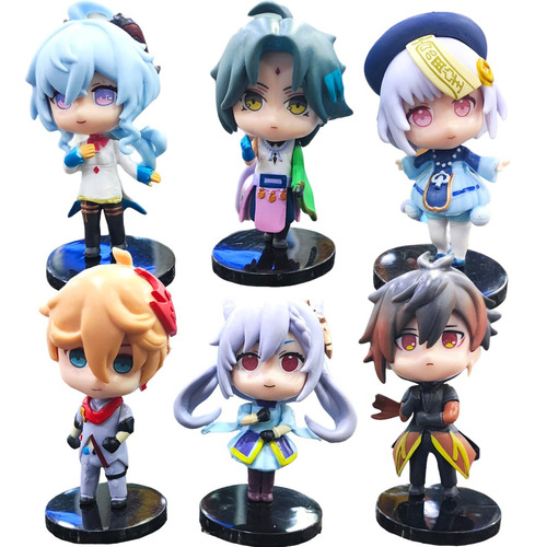 Set 6 Figuras Genshin Impact Pvc 9cm Anime Coleccion 