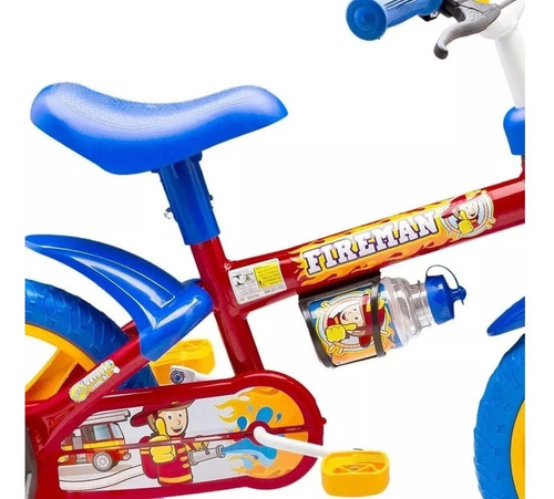 Bicicleta Aro 12 Infantil Nathor Fireman 2 A 5 Anos
