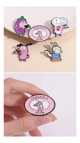 Set 5 Pines Pin Coraje El Perro Cobarde Dibujo Animado