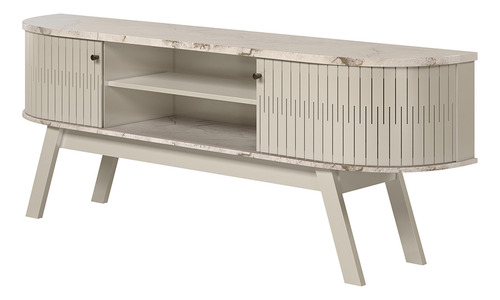Mueble Para Tv 75 Mod Valencia Color Mármol/blanco Off White