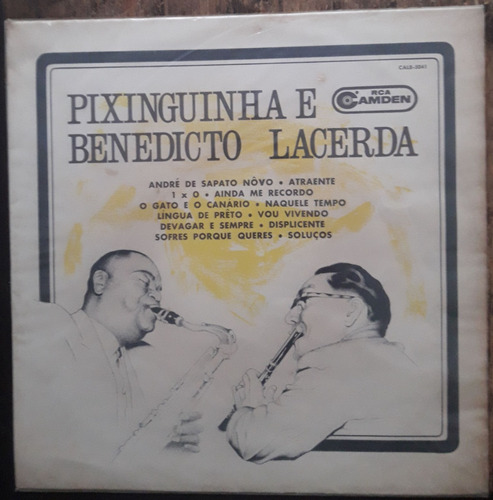 Lp Vinil (vg/) Pixinguinha E Benedicto Lacerda Ed Br Re 1966
