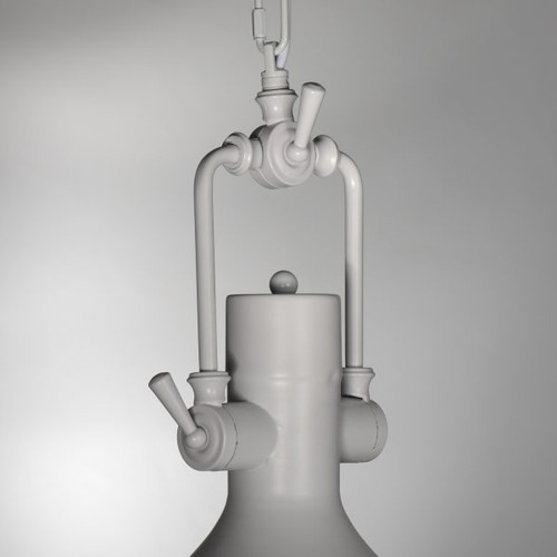 Imagen 2 de 5 de Lampara Colgante Industrial Terastia Blanco Naval Metal Leuk