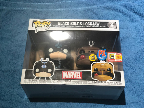 Imagen 5 de 7 de Funko Pop Black Bolt Y Lockjaw Px Marvel Comic Con Inhumans