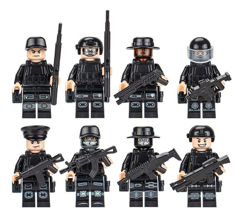 Minifiguras Pack X 8 Policías, Militares  Bloques Para Armar