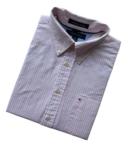 Camisa Tommy Hilfiger Hombre Manga Larga Talla L Cth076