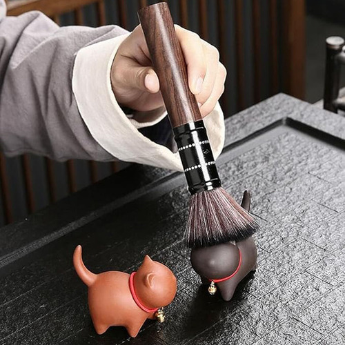 Estatua De Arcilla Morada Para Mascota De Té De Gatito 2pcs