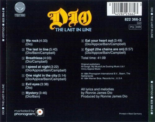 Dio- The Last In Line (cd Nuevo Importado